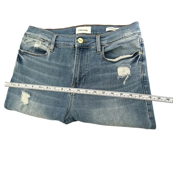 Frame Jeans Womens Size 29 Blue Denim Le High Straight Fit Distressed Ankle - Picture 8 of 10